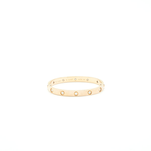 Cartier Love Bracelet Size 16 Rose Gold With Diamonds