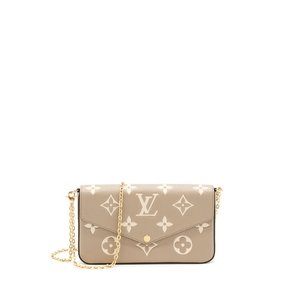 Louis Vuitton Tourterelle Monogram Empreinte Leather Pochette Felicie Bag Louis  Vuitton