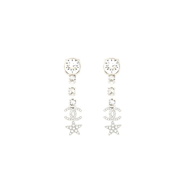 Chanel CC Logo Star Drop Earrings