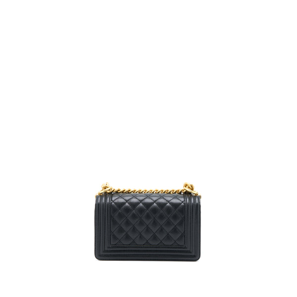 Chanel Small Boy Bag Caviar Black GHW (Microchip )