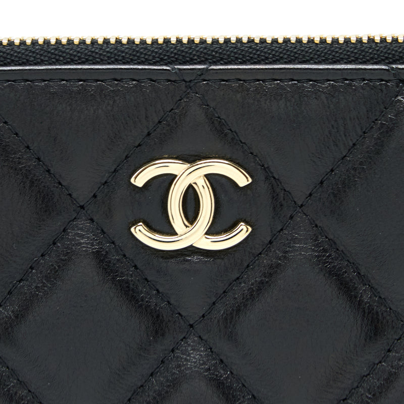 Chanel O-Case Pouch Pearl/Aged Calfskin Black LGHW