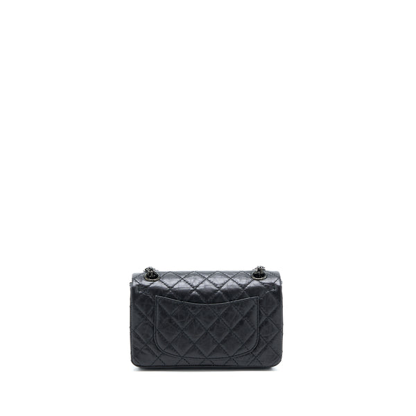 Chanel Mini 2.55 Reissue Aged Calfskin So Black With Black Hardware (Microchip)