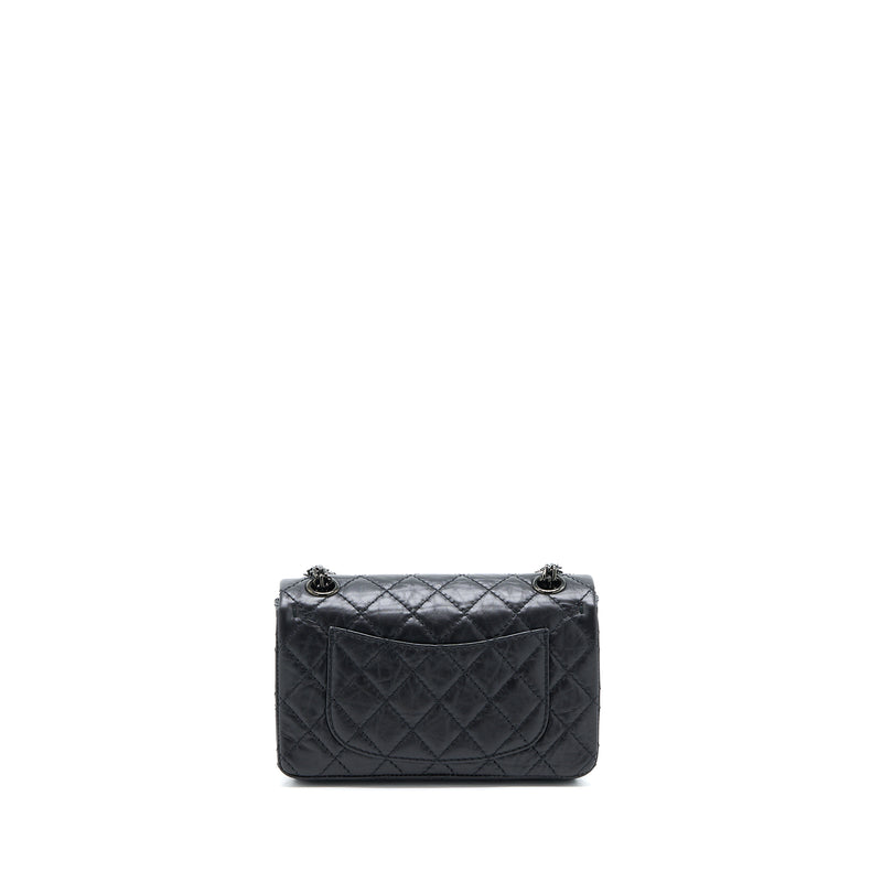 Chanel Mini 2.55 Reissue Aged Calfskin So Black With Black Hardware (Microchip)