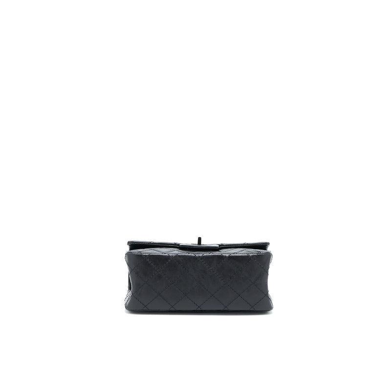 Chanel Mini 2.55 Reissue Aged Calfskin So Black With Black Hardware (Microchip)