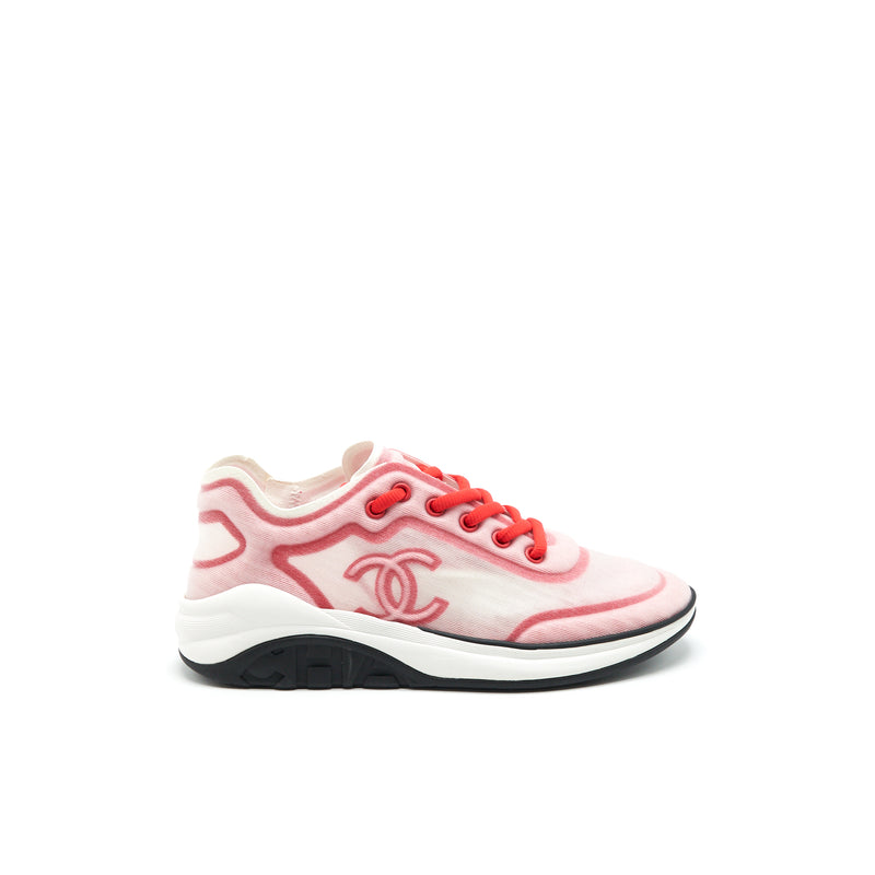 Chanel size37 CC Logo Sneaker Red/ White/ black