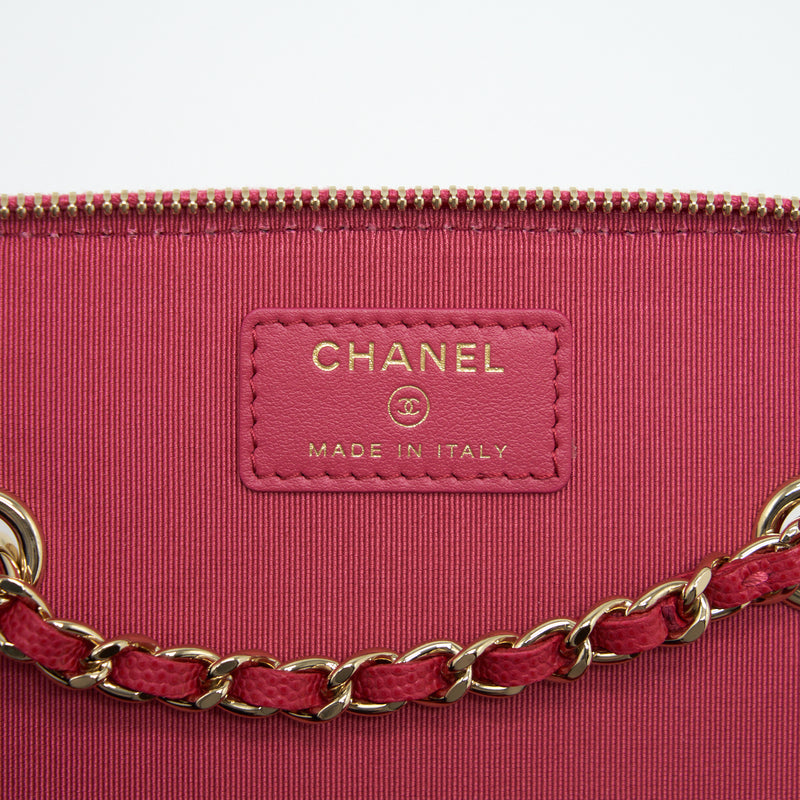 Chanel Long Vanity Case Caviar Hot Pink LGHW