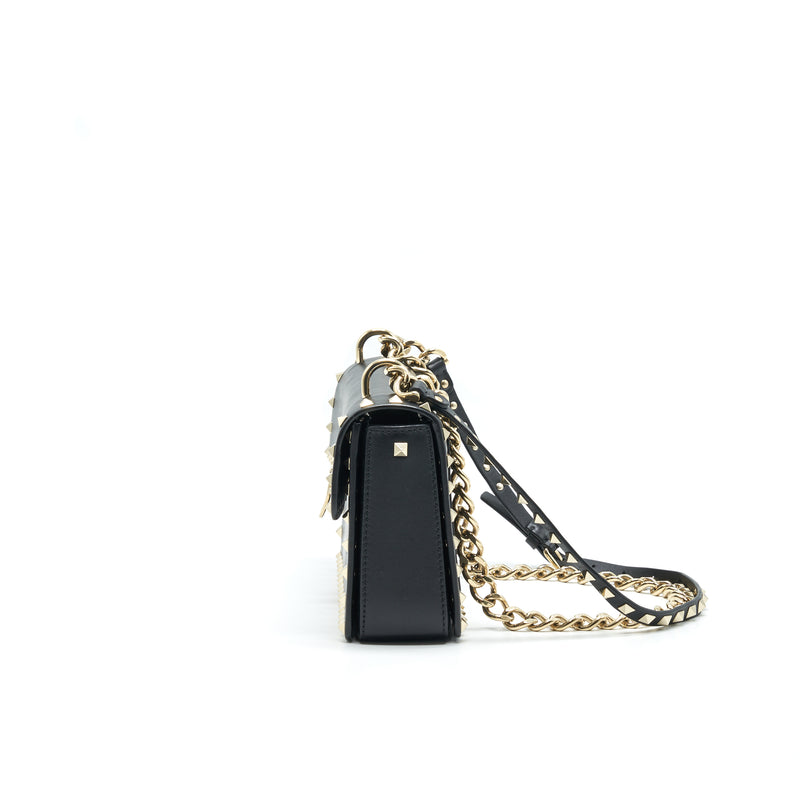VALENTINO SMALL ROCKSTUD CROSSBODY BAG WITH CHAIN IN BLACK