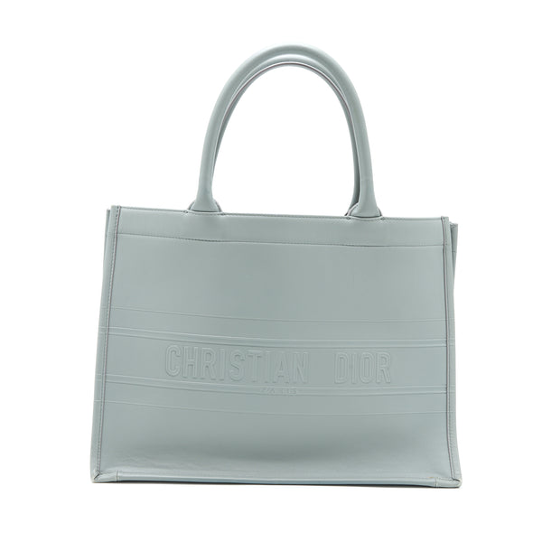 Dior Medium Book Tote Embossed Calfskin Grey