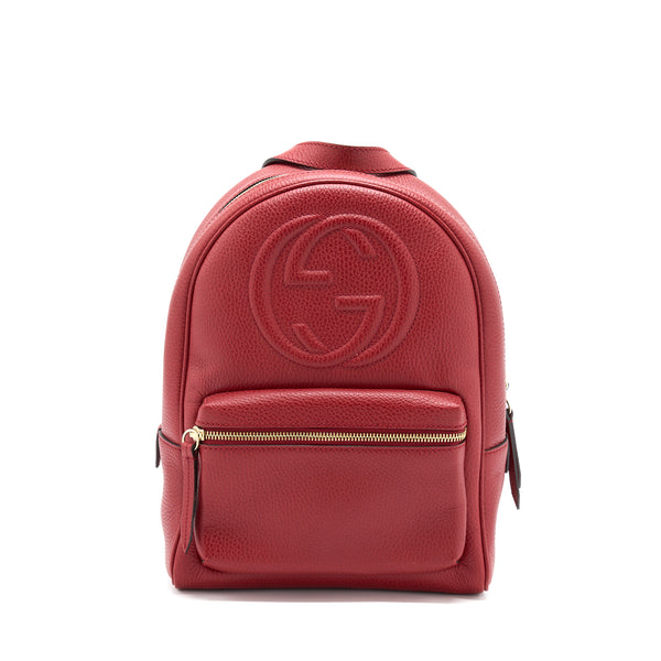 Gucci Soho Chain Backpack Red GHW