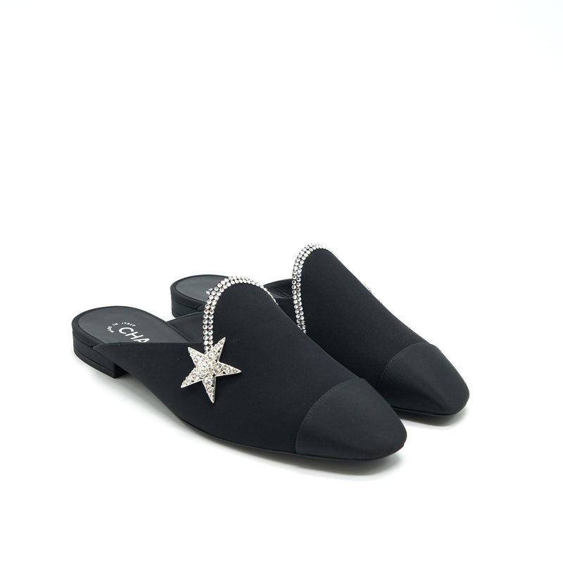 Chanel size38 Star velvet Loafer black