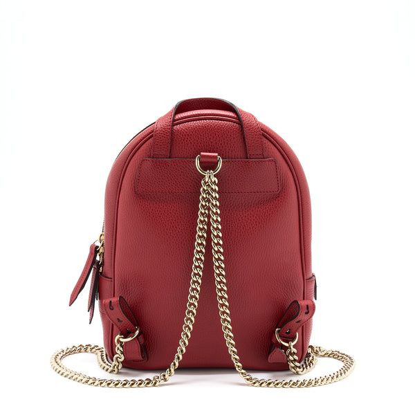 Gucci Soho Chain Backpack Red GHW