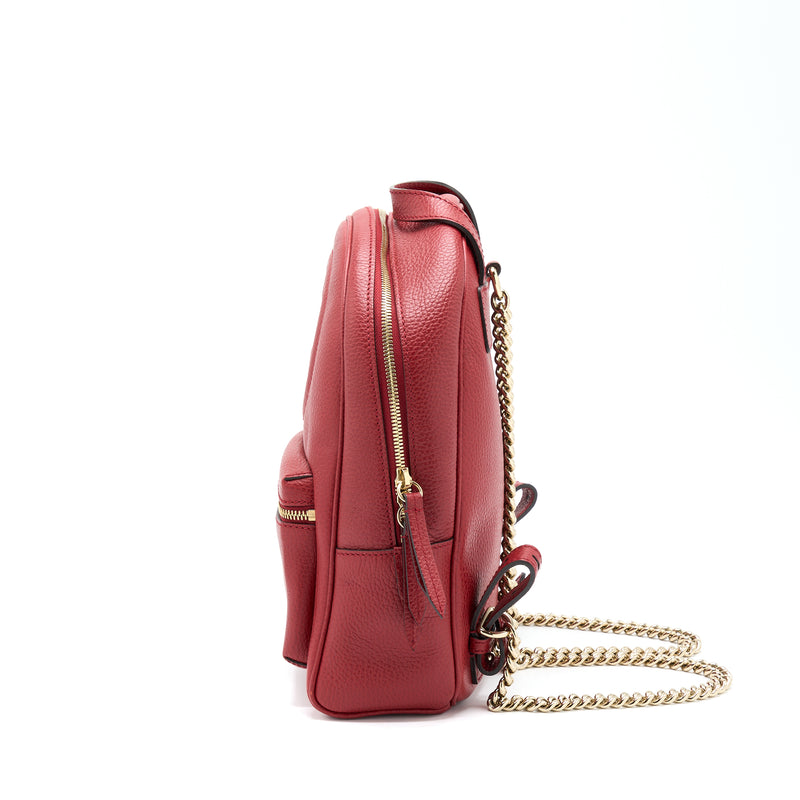 Gucci Soho Chain Backpack Red GHW