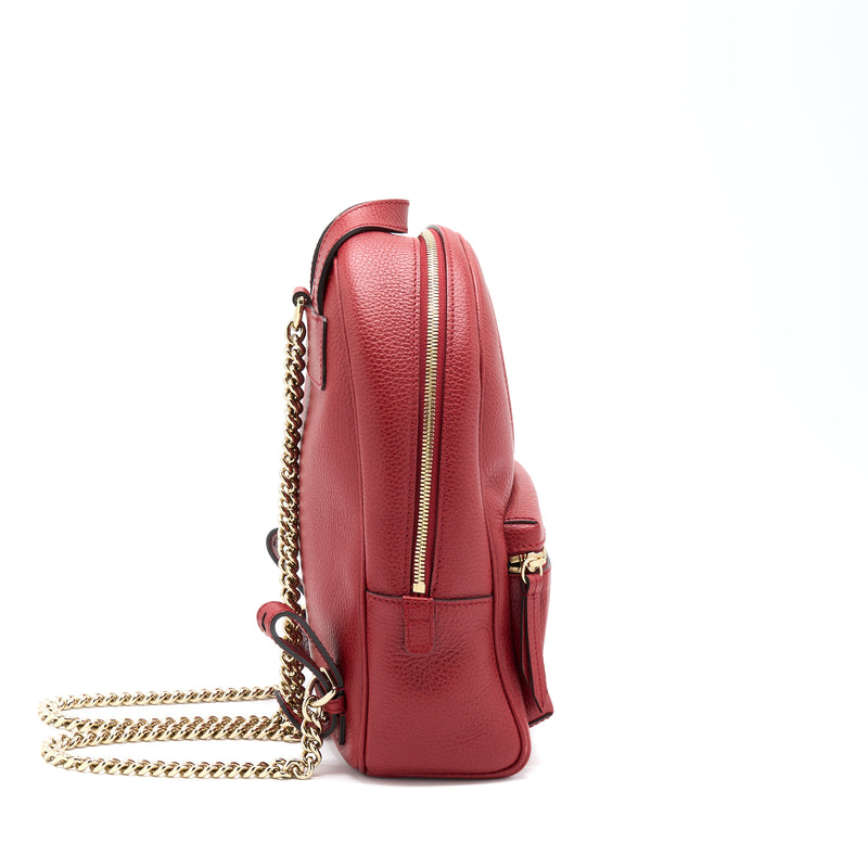 Gucci Soho Chain Backpack Red GHW