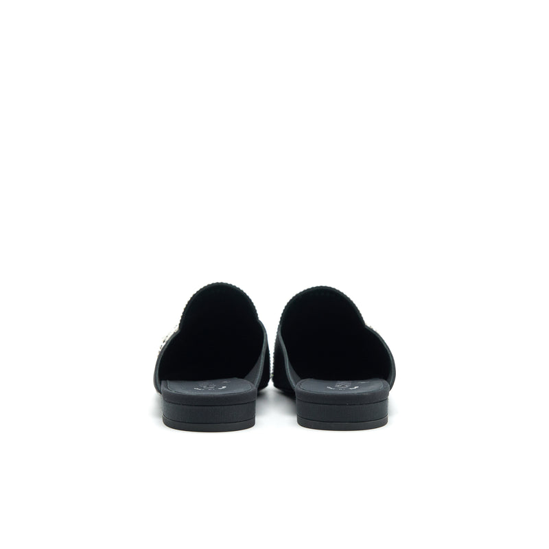 Chanel size38 Star velvet Loafer black