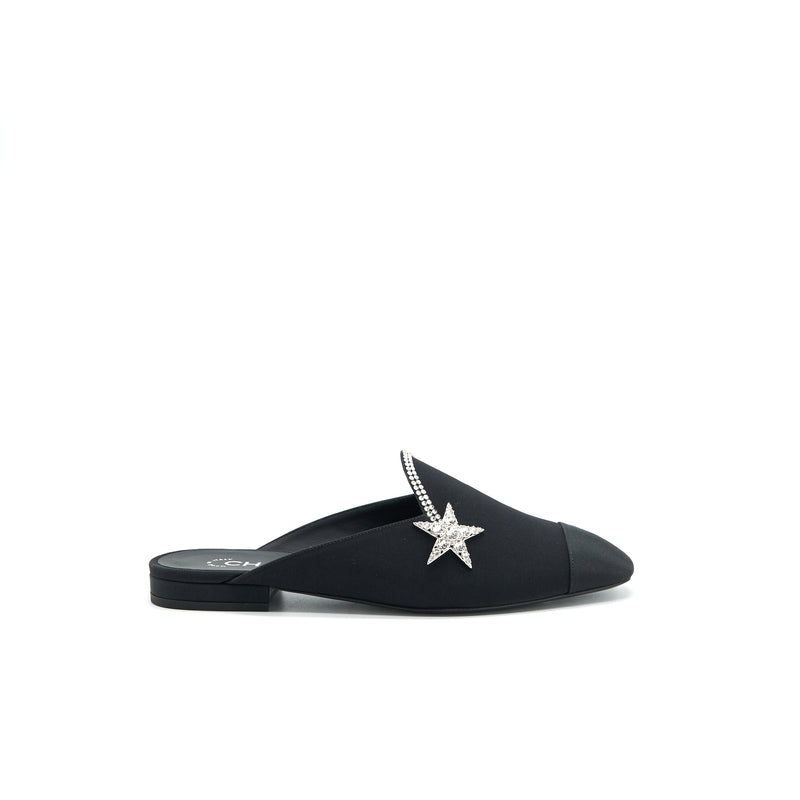 Chanel size38 Star velvet Loafer black