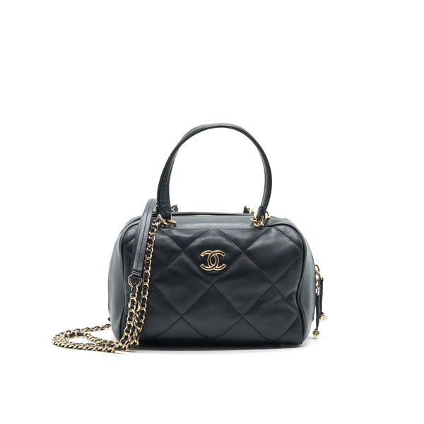 Chanel Black Lambskin Bowling Bag GHW