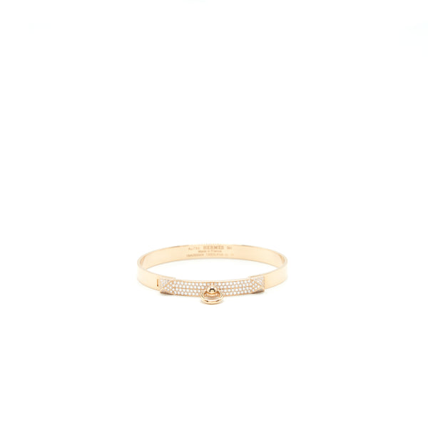 Hermes Collier De Chien Bracelet, Rosegold with diamond, Small model size SH