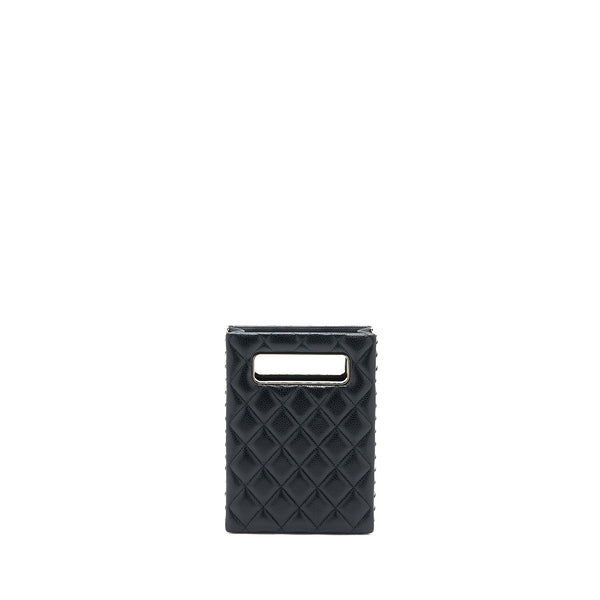 Chanel Vertical Evening Chain Bag Caviar Black LGHW (Microchip)