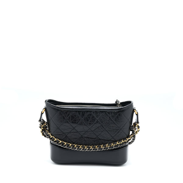 Chanel Small Gabrielle Hobo Bag Black With Multicolour Hardware (Microchip)