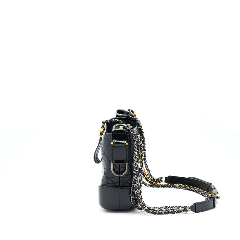 Chanel Small Gabrielle Hobo Bag Black With Multicolour Hardware (Microchip)