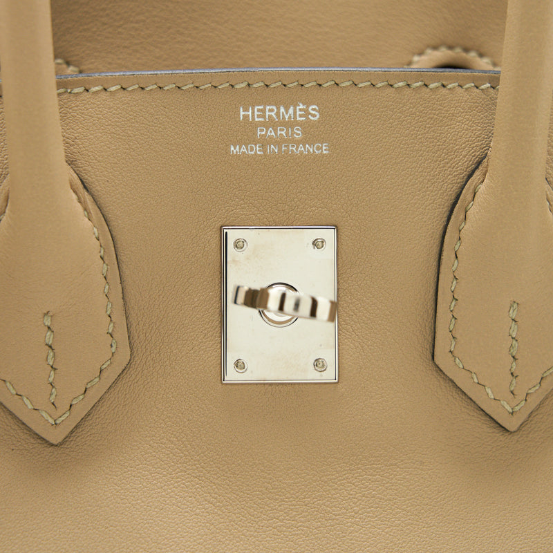 Hermes Birkin 25 Swift Leather Trench SHW stamp A