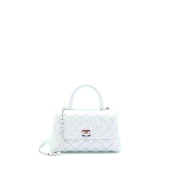 Chanel Small Coco Handle ombré Iridescent light Blue Multicolour Hardware (Microchip)