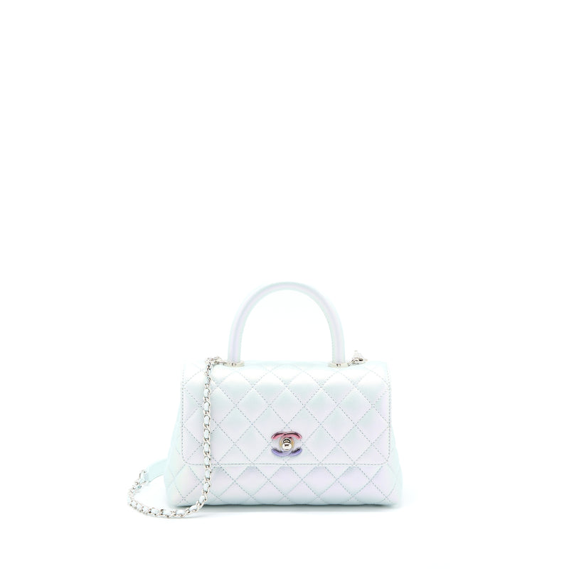 Chanel Small Coco Handle ombré Iridescent light Blue Multicolour Hardware (Microchip)