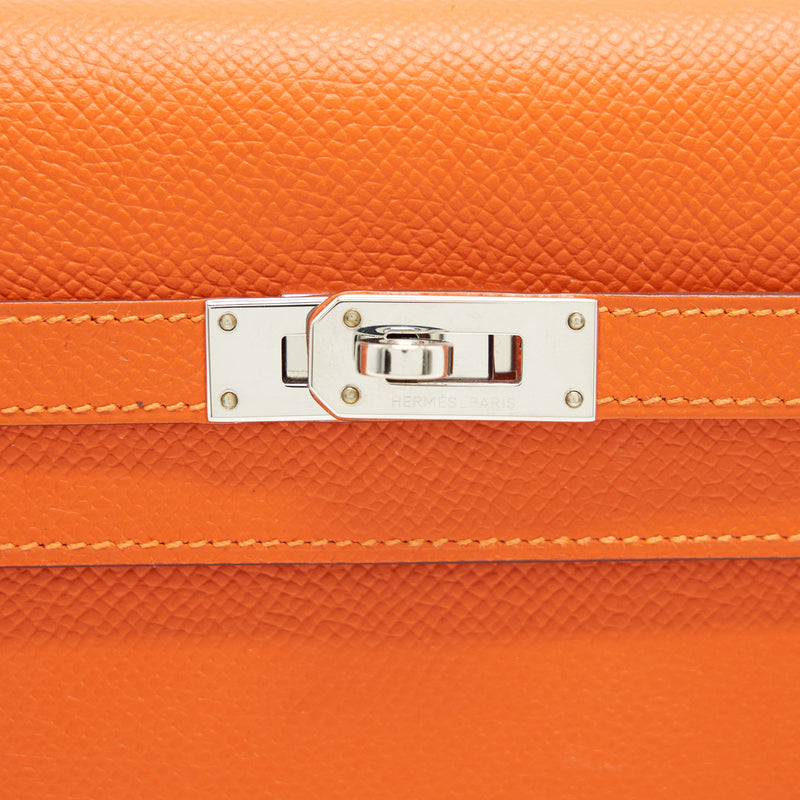 Hermes Kelly Long Wallet Orange SHW Epsom leather