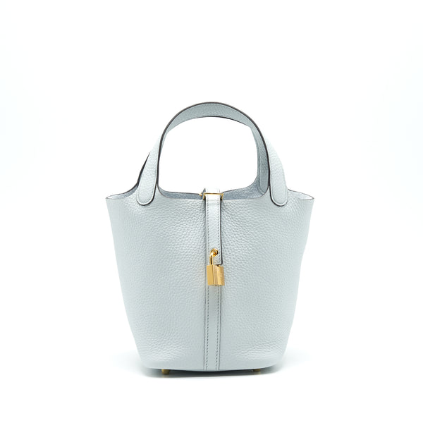 Hermes picotin 18 Blue Pale GHW