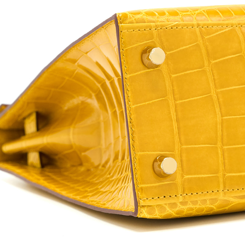 Hermès Kelly 25 Jaune Ambre Sellier Alligator Mississippi Lisse Gold H —  The French Hunter