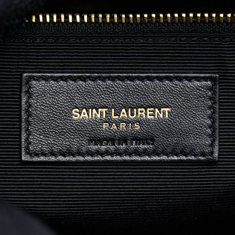 Saint Laurent/YSL Chevron Tote Bag Black GHW
