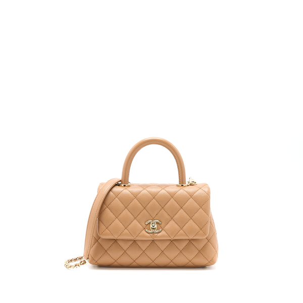 Chanel Small Coco Handle Caviar Brown GHW