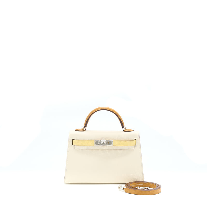 Hermes Mini Kelly II 20cm Epsom Nata / Sesame / Iaune Poussin SHW