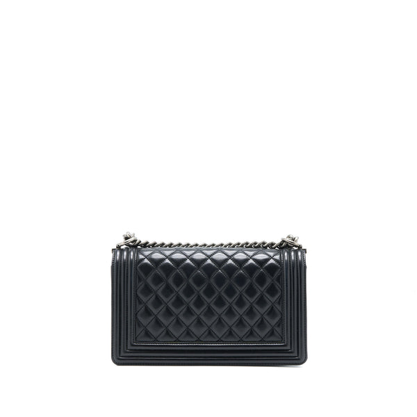 Chanel Medium Boy Bag Lambskin Black Ruthenium SHW