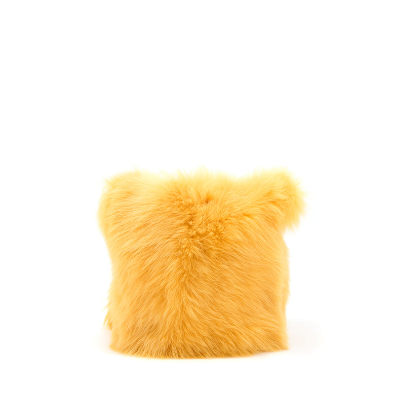 Miumiu Shearling Shoulder Bag Suede Lining Yellow GHW