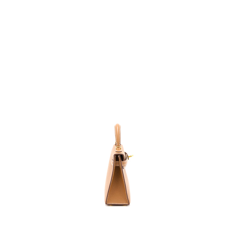 Hermes Mini Kelly II Epsom Gold GHW Stamp Z