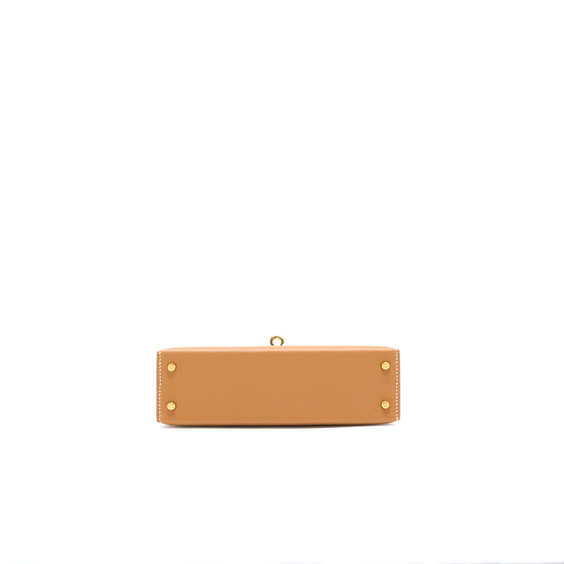 Hermes Mini Kelly II Epsom Gold GHW Stamp Z