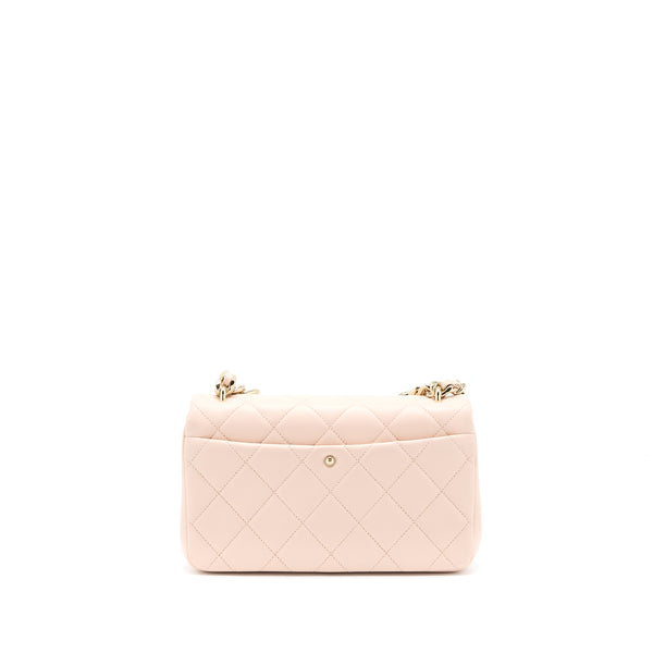 Chanel 22C Rectangular Flap Bag with Giant Top Handle Lambskin Pink LGHW(Microchip)