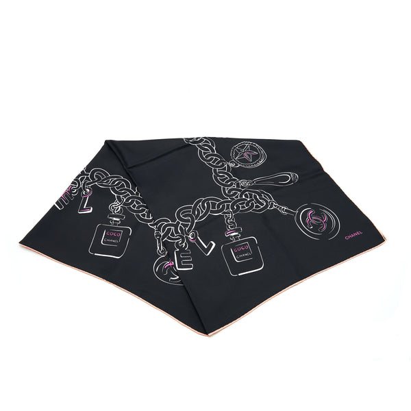 Chanel Silk Square Scarf 90cm black