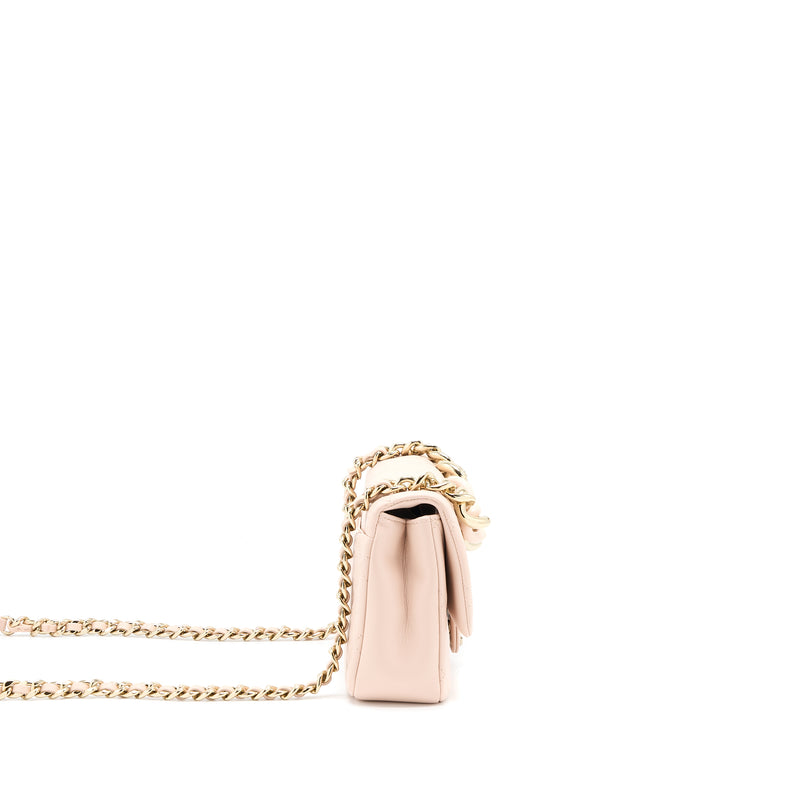 Chanel 22C Rectangular Flap Bag with Giant Top Handle Lambskin Pink LGHW(Microchip)
