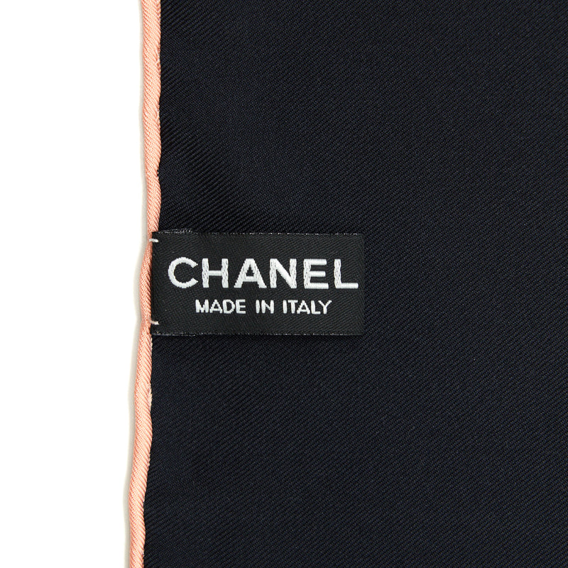 Chanel Silk Square Scarf 90cm black