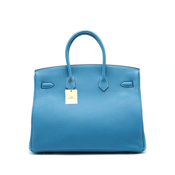 Hermes Birkin 35 7B Turquoise Togo Leather SHW
