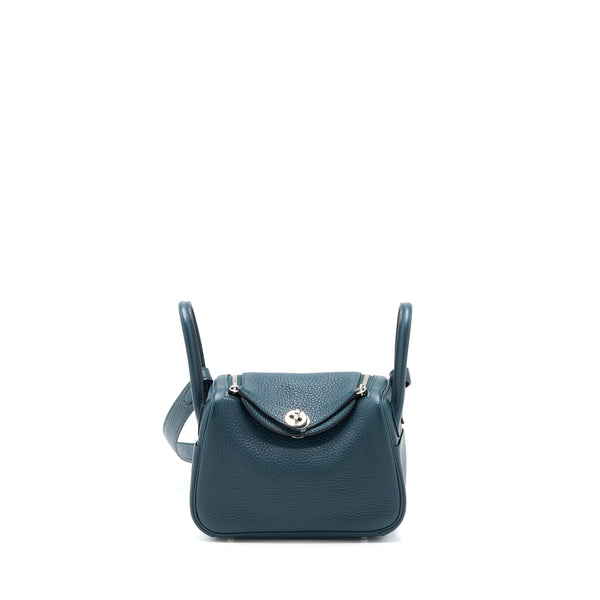 Hermes Mini Lindy Clemence Vert Cypres SHW Stamp U