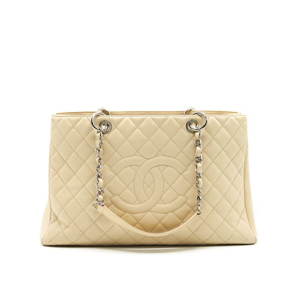 CHANEL GRANT SHOPPING TOTE BAG XL GST CREAM CAVIAR SHW