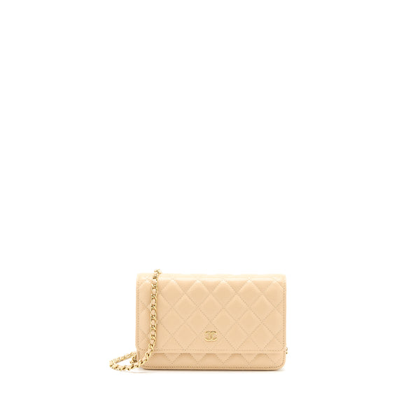 Chanel Classic Wallet On Chain Caviar Beige GHW (Microchip)