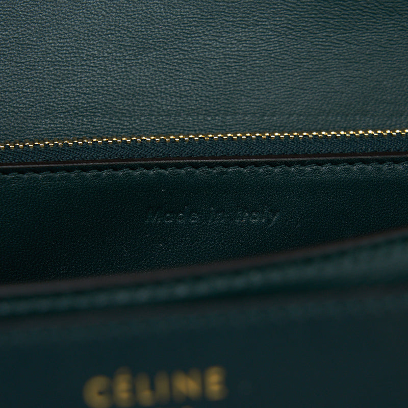 Celine Medium Classic Box Bag Calfskin Green GHW