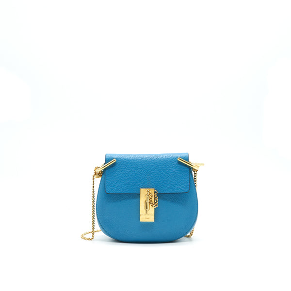 Chloe Mini Drew Shoulder Bag Blue GHW