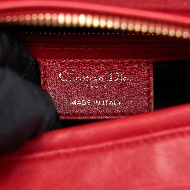 Dior Medium Lady Dior Tote Bag Red GHW