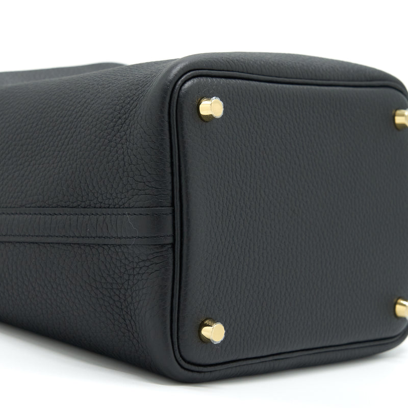 Hermes Picotin 18 Clemence Black GHW Stamp U