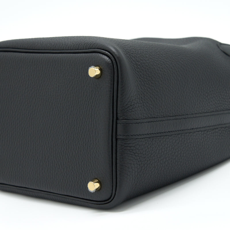 Hermes Picotin 18 Clemence Black GHW Stamp U